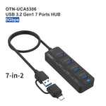 Onten UCA5306 7-in-2 USB3.0 + Type-C 7ポート ハブ ドッキングステーション OTG機能対応、UCA5306