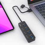Onten UCA5306 7-in-2 USB3.0 + Type-C 7ポート ハブ ドッキングステーション OTG機能対応、UCA5306