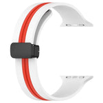 マグネットクラスプ二色シリコンウォッチバンド、Apple Watch Ultra 49mm用、Apple Watch Series 8&7 45mm用、Apple Watch Series 8&7 41mm用
