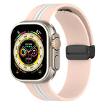マグネットクラスプ二色シリコンウォッチバンド、Apple Watch Ultra 49mm用、Apple Watch Series 8&7 45mm用、Apple Watch Series 8&7 41mm用