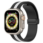 マグネットクラスプ二色シリコンウォッチバンド、Apple Watch Ultra 49mm用、Apple Watch Series 8&7 45mm用、Apple Watch Series 8&7 41mm用