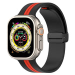 マグネットクラスプ二色シリコンウォッチバンド、Apple Watch Ultra 49mm用、Apple Watch Series 8&7 45mm用、Apple Watch Series 8&7 41mm用