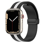マグネットクラスプ二色シリコンウォッチバンド、Apple Watch Ultra 49mm用、Apple Watch Series 8&7 45mm用、Apple Watch Series 8&7 41mm用
