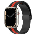 マグネットクラスプ二色シリコンウォッチバンド、Apple Watch Ultra 49mm用、Apple Watch Series 8&7 45mm用、Apple Watch Series 8&7 41mm用