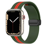 マグネットクラスプ二色シリコンウォッチバンド、Apple Watch Ultra 49mm用、Apple Watch Series 8&7 45mm用、Apple Watch Series 8&7 41mm用
