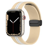 マグネットクラスプ二色シリコンウォッチバンド、Apple Watch Ultra 49mm用、Apple Watch Series 8&7 45mm用、Apple Watch Series 8&7 41mm用