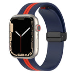 マグネットクラスプ二色シリコンウォッチバンド、Apple Watch Ultra 49mm用、Apple Watch Series 8&7 45mm用、Apple Watch Series 8&7 41mm用