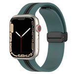 マグネットクラスプ二色シリコンウォッチバンド、Apple Watch Ultra 49mm用、Apple Watch Series 8&7 45mm用、Apple Watch Series 8&7 41mm用