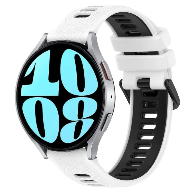 20mmスポーツ二色シリコン時計バンド、Samsung Galaxy Watch 6 40mm 用、Samsung Galaxy Watch 6 Classic 43mm 用
