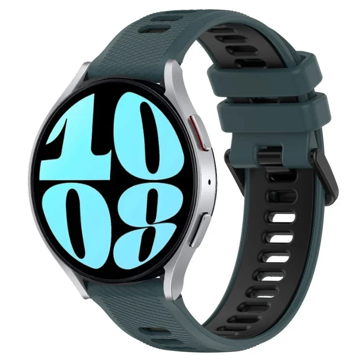 20mmスポーツ二色シリコン時計バンド、Samsung Galaxy Watch 6 40mm 用、Samsung Galaxy Watch 6 Classic 43mm 用