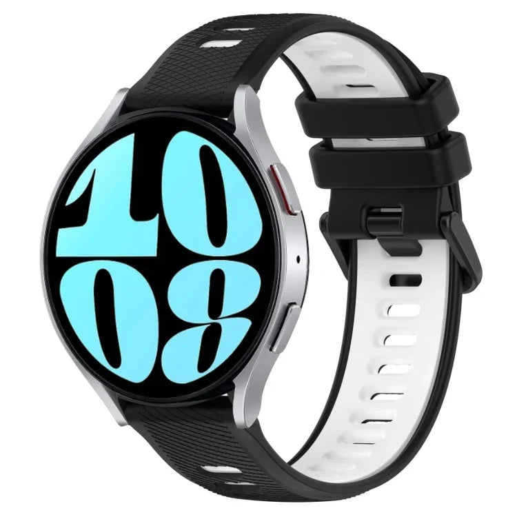 20mmスポーツ二色シリコン時計バンド、Samsung Galaxy Watch 6 40mm 用、Samsung Galaxy Watch 6 Classic 43mm 用