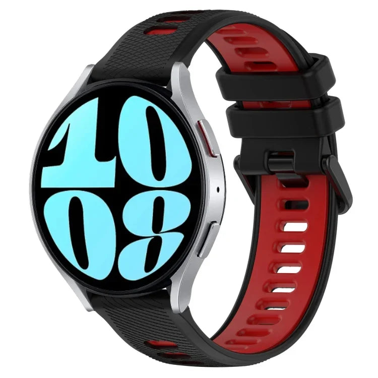 20mmスポーツ二色シリコン時計バンド、Samsung Galaxy Watch 6 40mm 用、Samsung Galaxy Watch 6 Classic 43mm 用