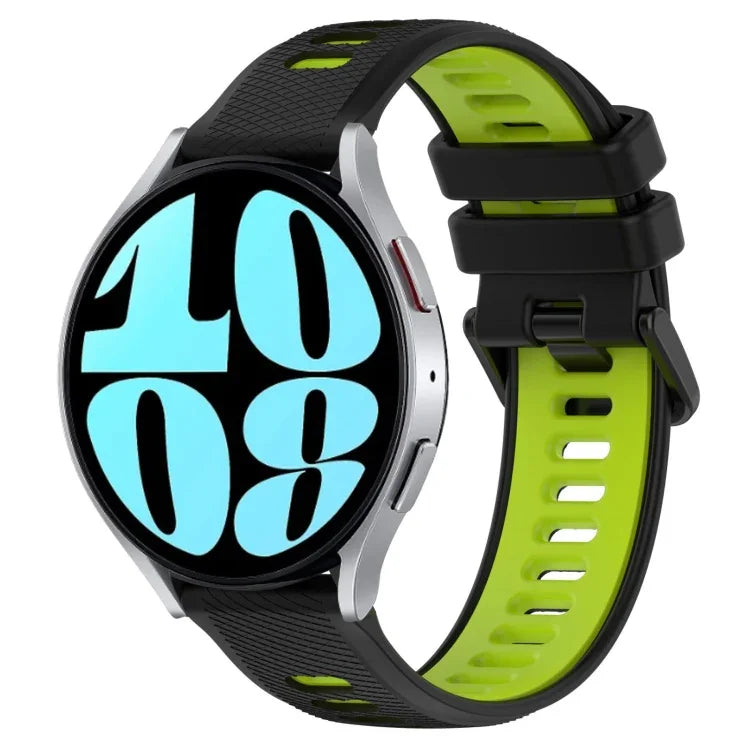 20mmスポーツ二色シリコン時計バンド、Samsung Galaxy Watch 6 40mm 用、Samsung Galaxy Watch 6 Classic 43mm 用