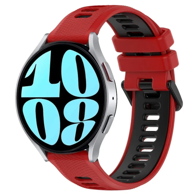 20mmスポーツ二色シリコン時計バンド、Samsung Galaxy Watch 6 40mm 用、Samsung Galaxy Watch 6 Classic 43mm 用