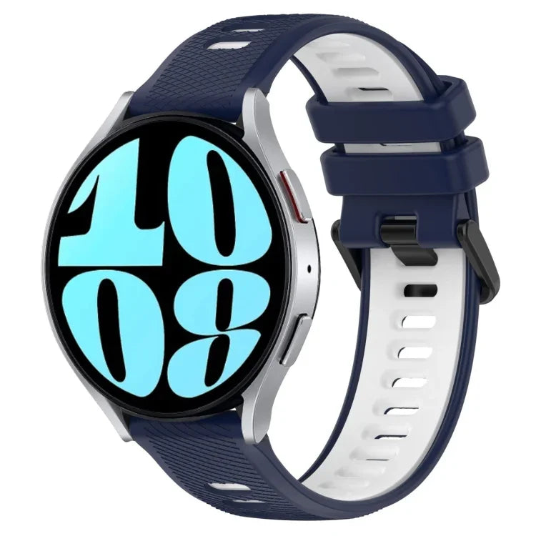 20mmスポーツ二色シリコン時計バンド、Samsung Galaxy Watch 6 40mm 用、Samsung Galaxy Watch 6 Classic 43mm 用