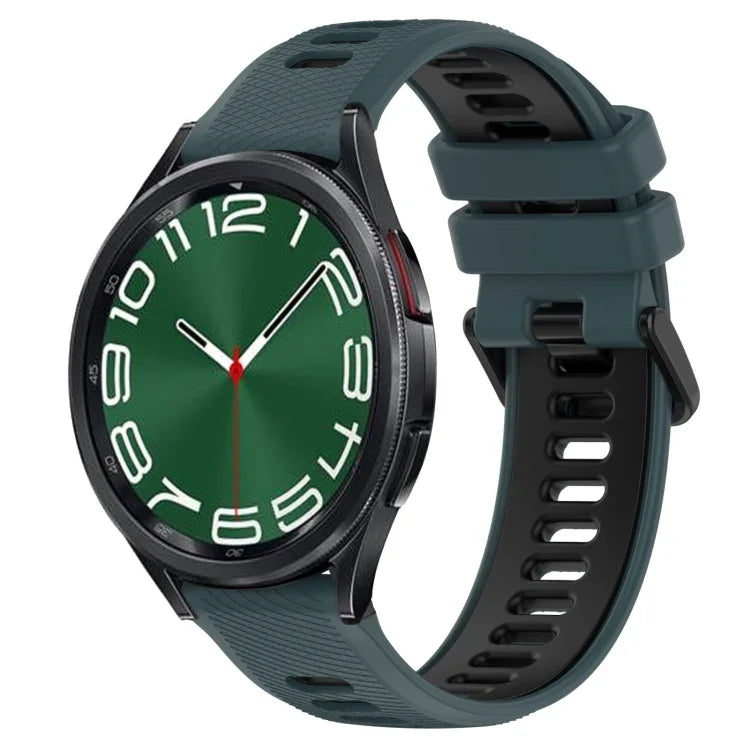 20mmスポーツ二色シリコン時計バンド、Samsung Galaxy Watch 6 40mm 用、Samsung Galaxy Watch 6 Classic 43mm 用