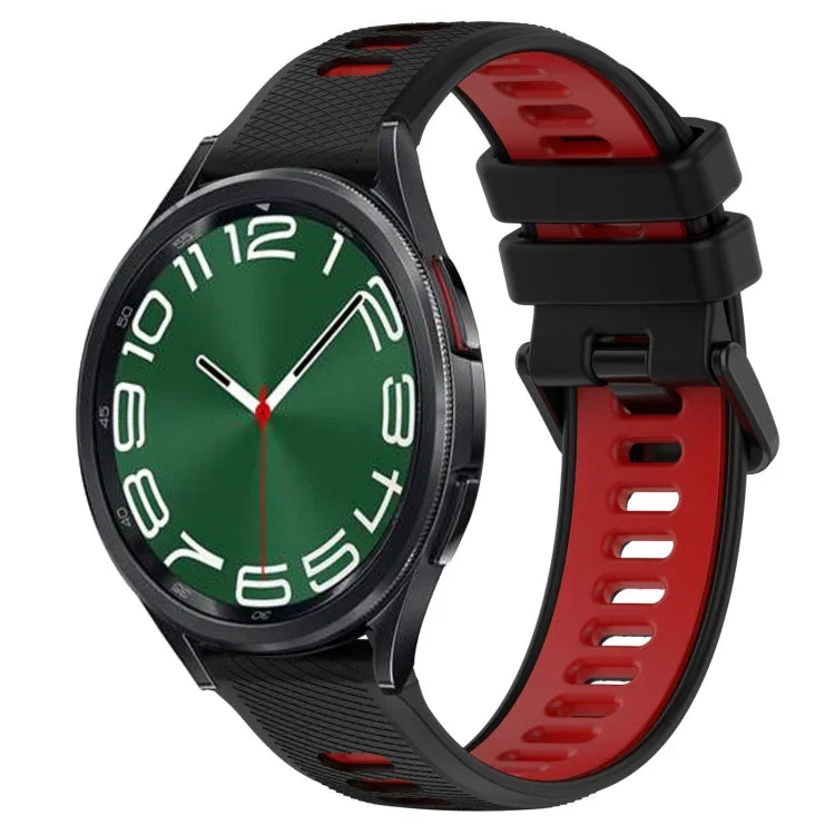 20mmスポーツ二色シリコン時計バンド、Samsung Galaxy Watch 6 40mm 用、Samsung Galaxy Watch 6 Classic 43mm 用