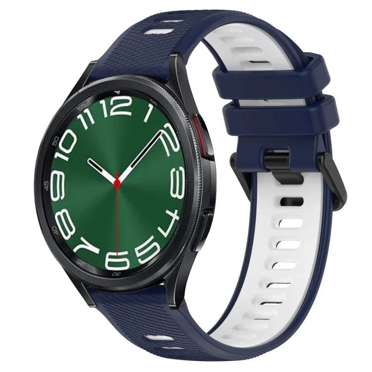 20mmスポーツ二色シリコン時計バンド、Samsung Galaxy Watch 6 40mm 用、Samsung Galaxy Watch 6 Classic 43mm 用