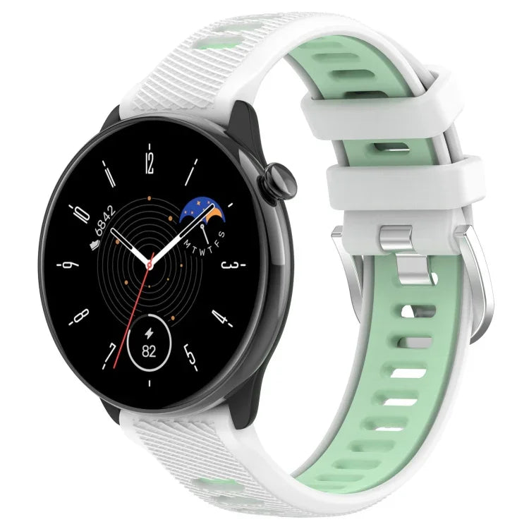 Samsung Galaxy Watch 6 40mm、Samsung Galaxy Watch 6 Classic 43mm 用20mmスポーツ二色スチールバックルシリコンウォッチバンド
