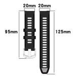 Samsung Galaxy Watch 6 40mm、Samsung Galaxy Watch 6 Classic 43mm 用20mmスポーツ二色スチールバックルシリコンウォッチバンド