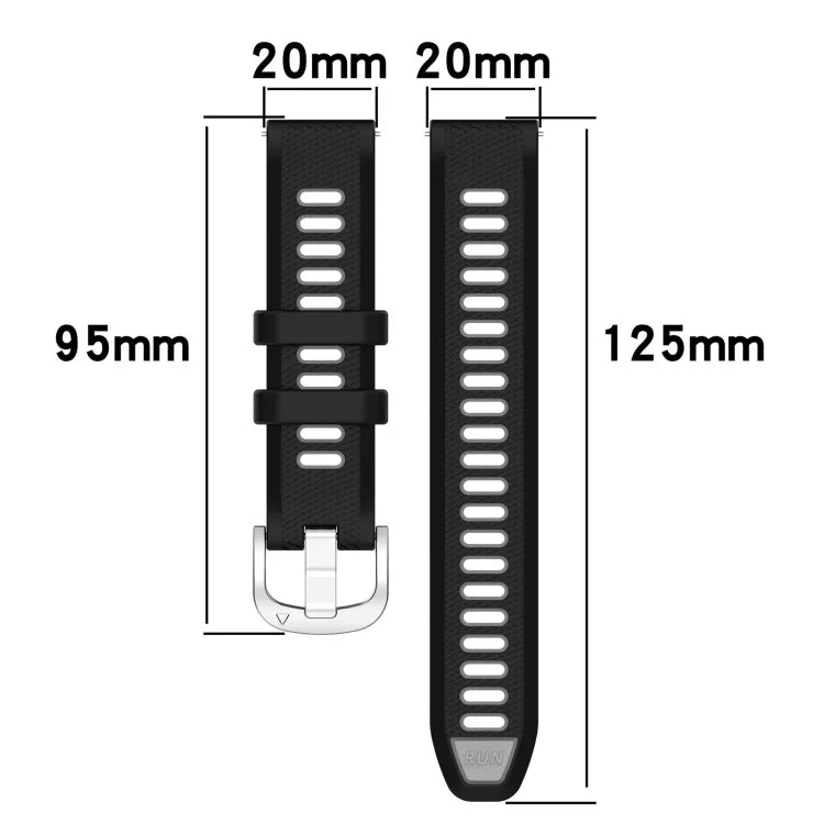 Samsung Galaxy Watch 6 40mm、Samsung Galaxy Watch 6 Classic 43mm 用20mmスポーツ二色スチールバックルシリコンウォッチバンド