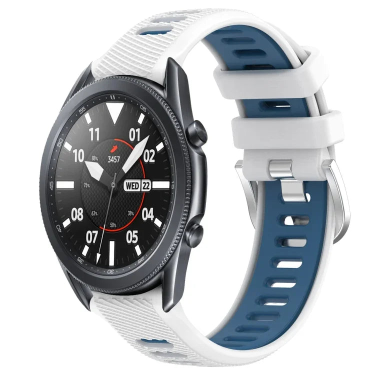 Samsung Galaxy Watch3 45mm、Samsung Galaxy Watch 46mm、Samsung Gear S3 Classic、Samsung Gear S3 Frontier 用22mmスポーツ二色スチールバックルシリコンウォッチバンド
