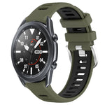 Samsung Galaxy Watch3 45mm、Samsung Galaxy Watch 46mm、Samsung Gear S3 Classic、Samsung Gear S3 Frontier 用22mmスポーツ二色スチールバックルシリコンウォッチバンド