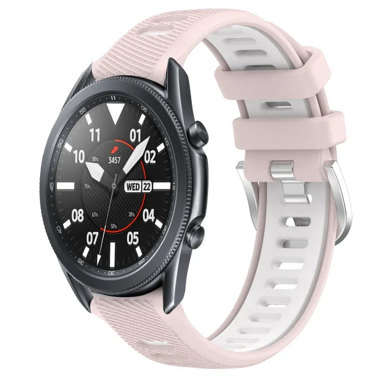 Samsung Galaxy Watch3 45mm、Samsung Galaxy Watch 46mm、Samsung Gear S3 Classic、Samsung Gear S3 Frontier 用22mmスポーツ二色スチールバックルシリコンウォッチバンド