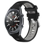 Samsung Galaxy Watch3 45mm、Samsung Galaxy Watch 46mm、Samsung Gear S3 Classic、Samsung Gear S3 Frontier 用22mmスポーツ二色スチールバックルシリコンウォッチバンド