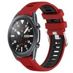 Samsung Galaxy Watch3 45mm、Samsung Galaxy Watch 46mm、Samsung Gear S3 Classic、Samsung Gear S3 Frontier 用22mmスポーツ二色スチールバックルシリコンウォッチバンド