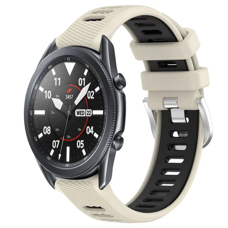 Samsung Galaxy Watch3 45mm、Samsung Galaxy Watch 46mm、Samsung Gear S3 Classic、Samsung Gear S3 Frontier 用22mmスポーツ二色スチールバックルシリコンウォッチバンド