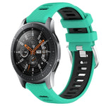 Samsung Galaxy Watch3 45mm、Samsung Galaxy Watch 46mm、Samsung Gear S3 Classic、Samsung Gear S3 Frontier 用22mmスポーツ二色スチールバックルシリコンウォッチバンド