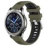 Samsung Galaxy Watch3 45mm、Samsung Galaxy Watch 46mm、Samsung Gear S3 Classic、Samsung Gear S3 Frontier 用22mmスポーツ二色スチールバックルシリコンウォッチバンド