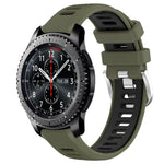 Samsung Galaxy Watch3 45mm、Samsung Galaxy Watch 46mm、Samsung Gear S3 Classic、Samsung Gear S3 Frontier 用22mmスポーツ二色スチールバックルシリコンウォッチバンド