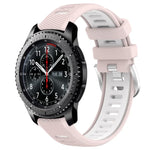 Samsung Galaxy Watch3 45mm、Samsung Galaxy Watch 46mm、Samsung Gear S3 Classic、Samsung Gear S3 Frontier 用22mmスポーツ二色スチールバックルシリコンウォッチバンド