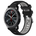 Samsung Galaxy Watch3 45mm、Samsung Galaxy Watch 46mm、Samsung Gear S3 Classic、Samsung Gear S3 Frontier 用22mmスポーツ二色スチールバックルシリコンウォッチバンド