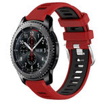 Samsung Galaxy Watch3 45mm、Samsung Galaxy Watch 46mm、Samsung Gear S3 Classic、Samsung Gear S3 Frontier 用22mmスポーツ二色スチールバックルシリコンウォッチバンド