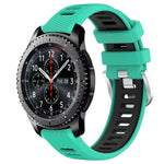 Samsung Galaxy Watch3 45mm、Samsung Galaxy Watch 46mm、Samsung Gear S3 Classic、Samsung Gear S3 Frontier 用22mmスポーツ二色スチールバックルシリコンウォッチバンド