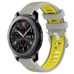 Samsung Galaxy Watch3 45mm、Samsung Galaxy Watch 46mm、Samsung Gear S3 Classic、Samsung Gear S3 Frontier 用22mmスポーツ二色スチールバックルシリコンウォッチバンド