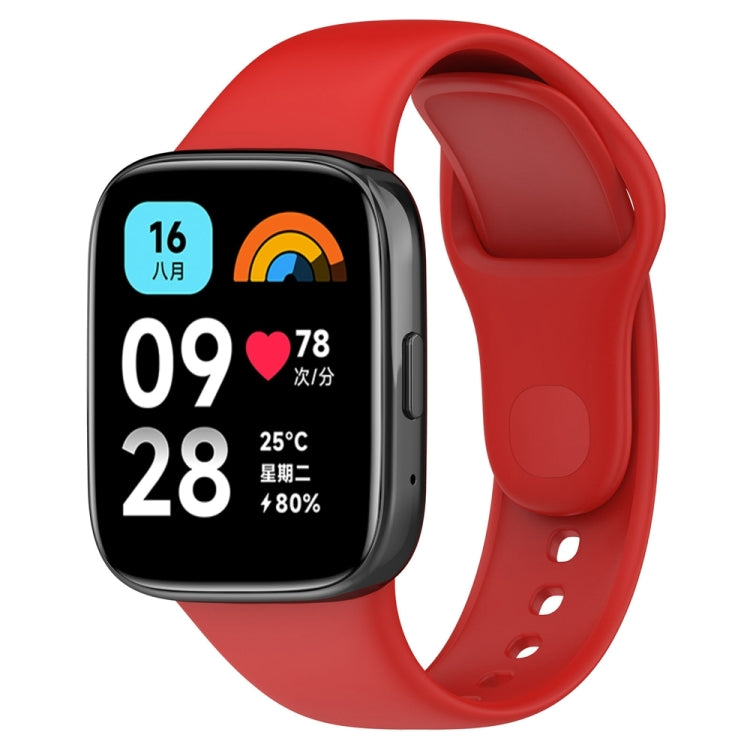 For Redmi Watch 3 Lite Sports Solid Color Silicone Replacement Watch Band, Black, White, Purple, Pink, Orange, Red, Green, Grey, Blue, Teal