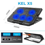 X5 ゲーム用静音5ファン7段階高さ調節可能ノートパソコン冷却スタンド、X5