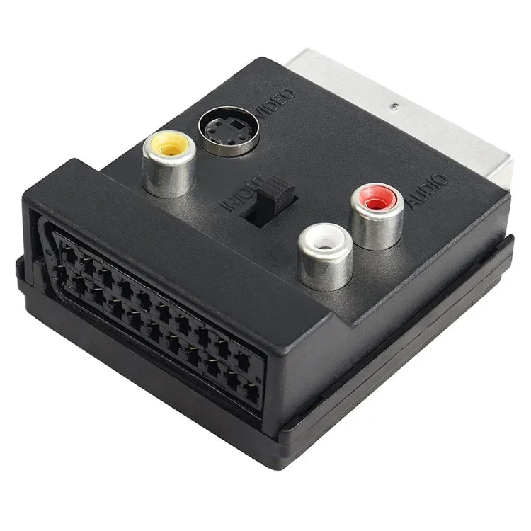 JUNSUNMAY 21ピン Scart オス to メス S-Video 3 RCA アダプタースイッチ可能 入出力 オーディオコンバーター