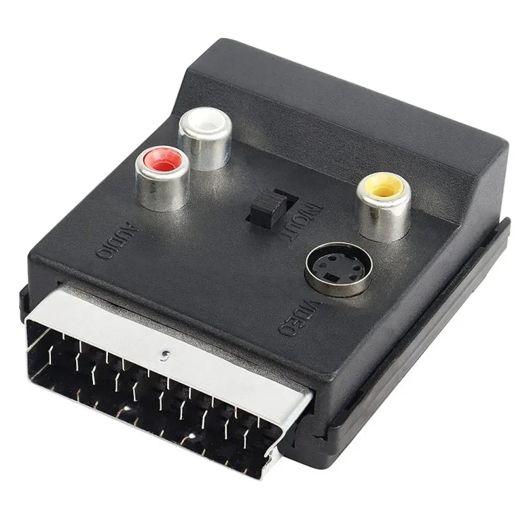 JUNSUNMAY 21ピン Scart オス to メス S-Video 3 RCA アダプタースイッチ可能 入出力 オーディオコンバーター