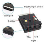 JUNSUNMAY 21ピン Scart オス to メス S-Video 3 RCA アダプタースイッチ可能 入出力 オーディオコンバーター