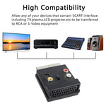 JUNSUNMAY 21ピン Scart オス to メス S-Video 3 RCA アダプタースイッチ可能 入出力 オーディオコンバーター