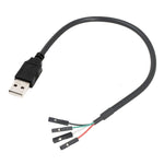 JUNSUNMAY USB 2.0 A to メス 4ピンデュポン マザーボードヘッダーアダプター延長ケーブル 長さ: 0.3m USBオス、USBメス