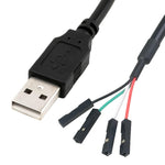JUNSUNMAY USB 2.0 A to メス 4ピンデュポン マザーボードヘッダーアダプター延長ケーブル 長さ: 0.3m USBオス、USBメス