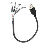 JUNSUNMAY USB 2.0 A to メス 4ピンデュポン マザーボードヘッダーアダプター延長ケーブル 長さ: 0.3m USBオス、USBメス