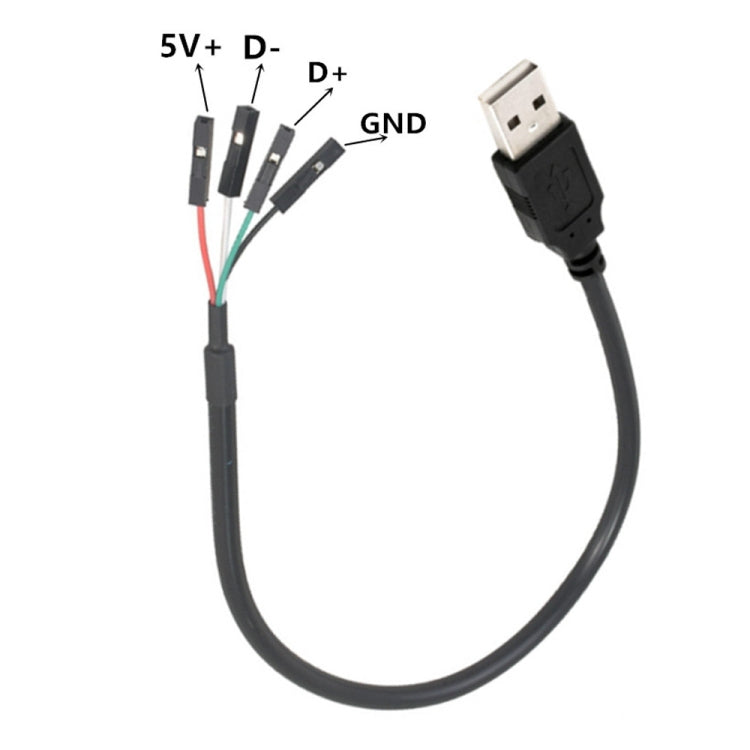 JUNSUNMAY USB 2.0 A to メス 4ピンデュポン マザーボードヘッダーアダプター延長ケーブル 長さ: 0.3m USBオス、USBメス