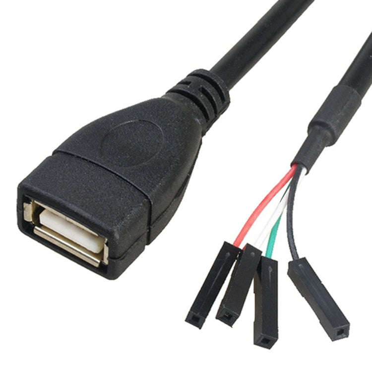 JUNSUNMAY USB 2.0 A to メス 4ピンデュポン マザーボードヘッダーアダプター延長ケーブル 長さ: 0.3m USBオス、USBメス